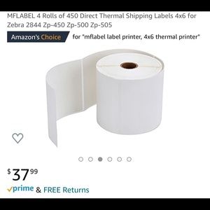 New 2 rolls of Direct Thermal Labels 4x6